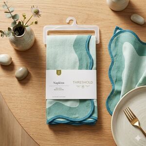 Threshold Green & Blue Scalloped Napkins (Set of 2)